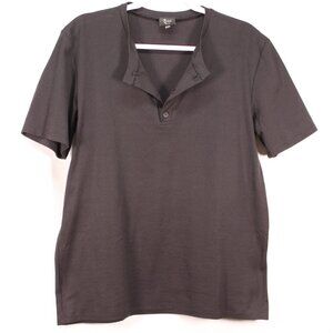 Mens Black Polo Neck Golf Shirt Short Sleeve Shirt Made in Canada Size: XL CA#02